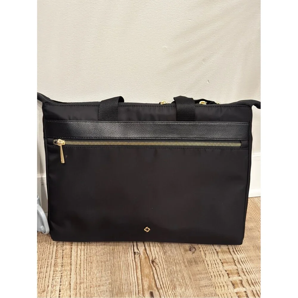 Samsonite Black Briefcase Gold MOBILE SOLUTION 2 CONVERTIBLE SLIM BRIEF, bag